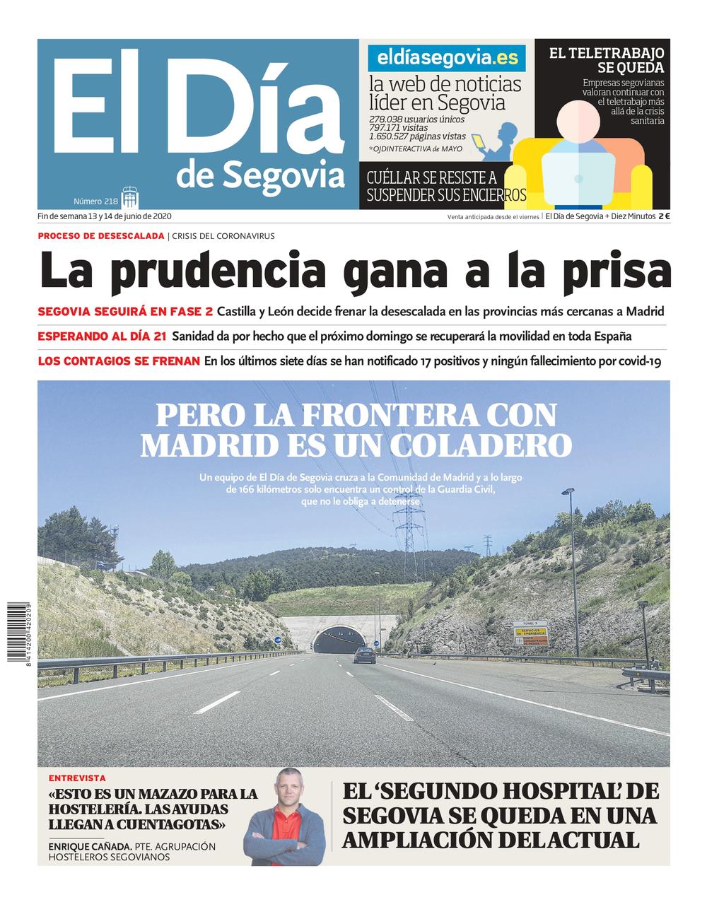  Un repaso a la pandemia en Segovia a través de las portadas de El Día  / DS