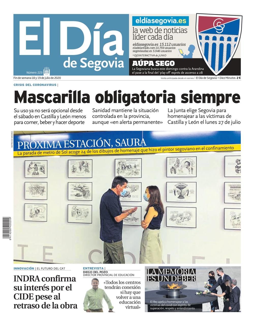  Un repaso a la pandemia en Segovia a través de las portadas de El Día  / DS