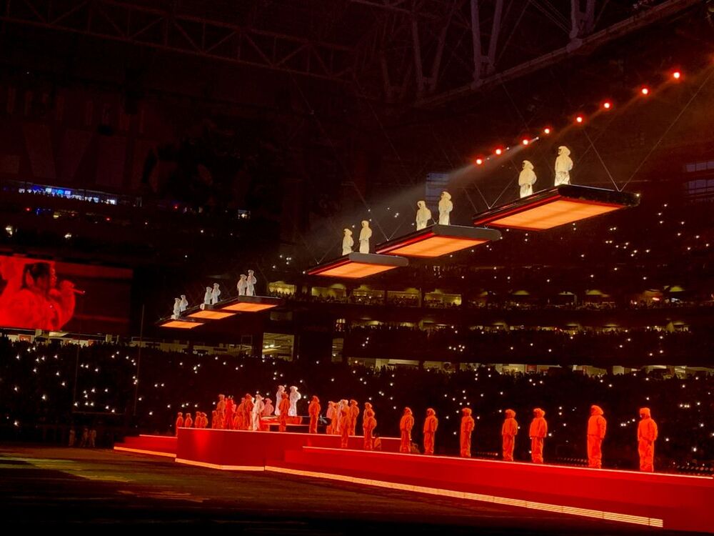 Rihanna performs during the halftime show the NFL Super Bowl  / LAPRESSE