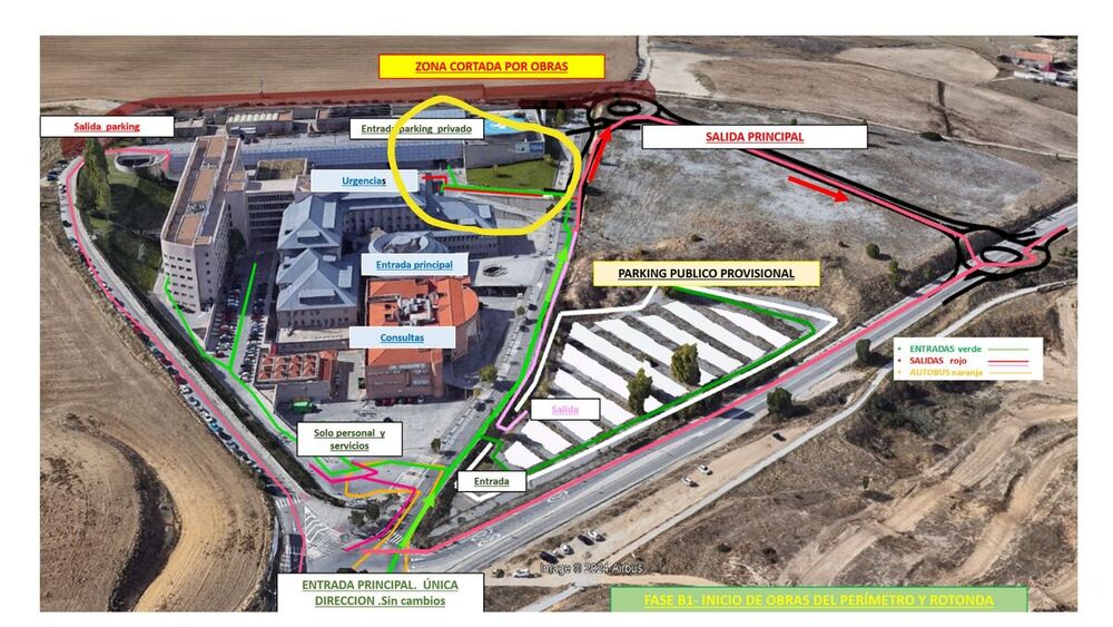 Los accesos al Hospital General cambiarán a partir del lunes