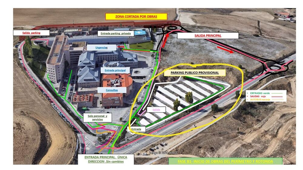 Los accesos al Hospital General cambiarán a partir del lunes