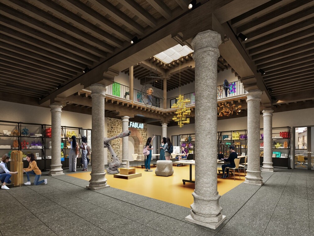 Recreación virtual de uno de los espacios que creará IE University en el Palacio Mansilla.