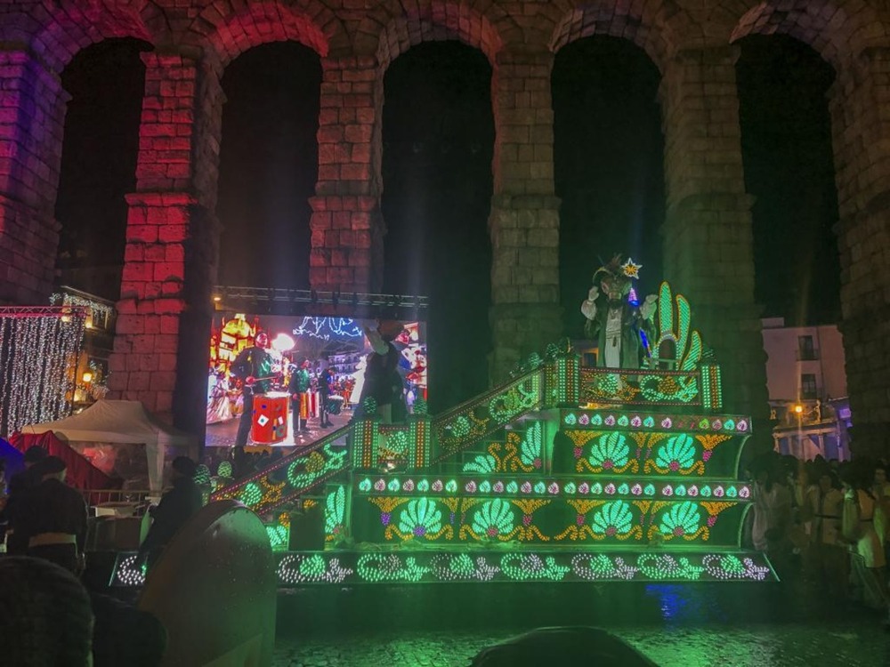 Una de las carrozas con iluminación de bombillas LED que fue utilizada en la Cabalgata de las pasadas navidades, el 5 de enero de este año.