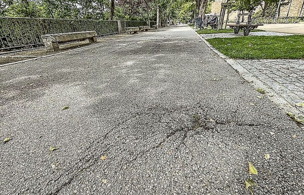 Abombamiento del vial asfaltado del Paseo del Salón.