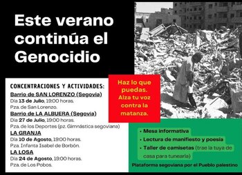 Actividades en Segovia en apoyo al pueblo palestino