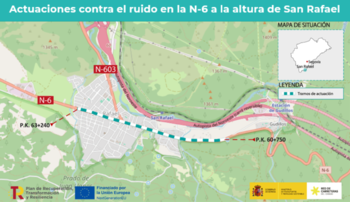 Obras para reducir la contaminación acústica en la Nacional 6